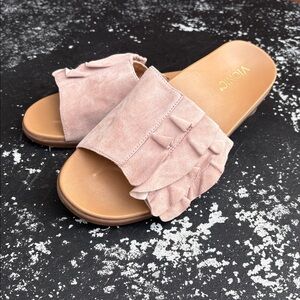 Vionic Blush Ruffle Slide Sandals Women’s size 9